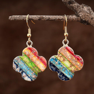 Lucky Clover Chakra Dangle Earrings-Your Soul Place